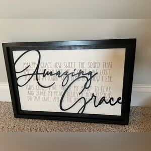 Black Framed 'Amazing Grace' Wall Art
